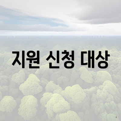지원 신청 대상