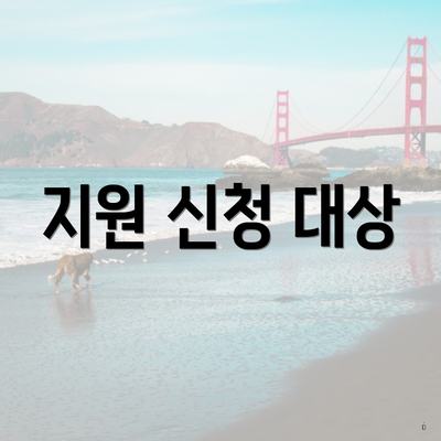 지원 신청 대상