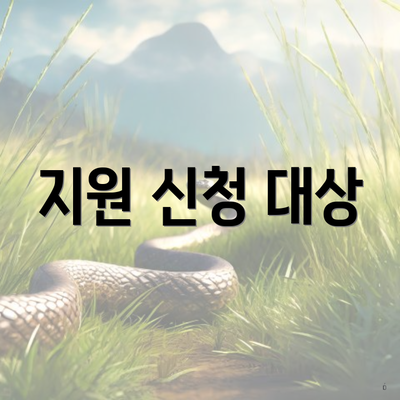 지원 신청 대상