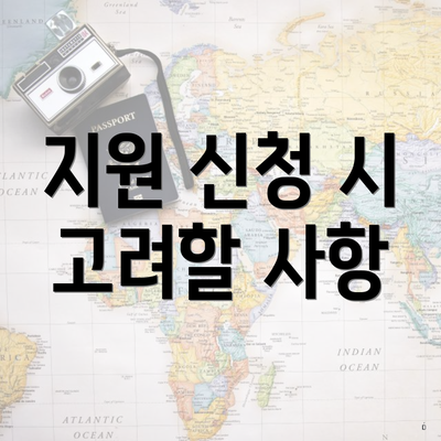 지원 신청 시 고려할 사항