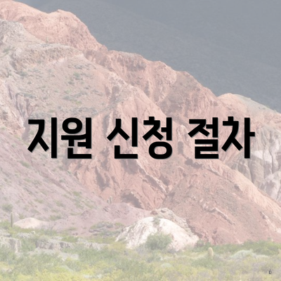 지원 신청 절차