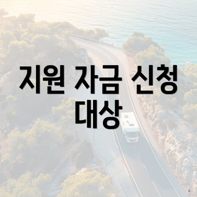 지원 자금 신청 대상