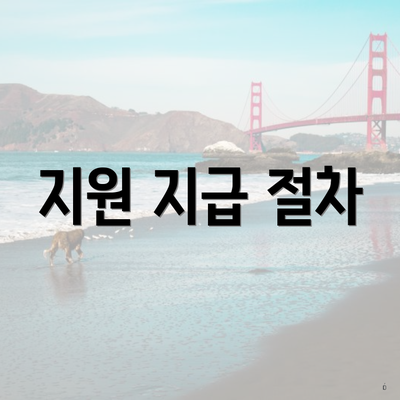 지원 지급 절차