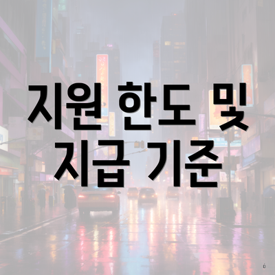 지원 한도 및 지급 기준