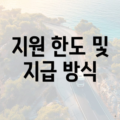지원 한도 및 지급 방식
