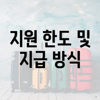 지원 한도 및 지급 방식