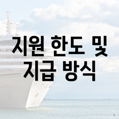 지원 한도 및 지급 방식