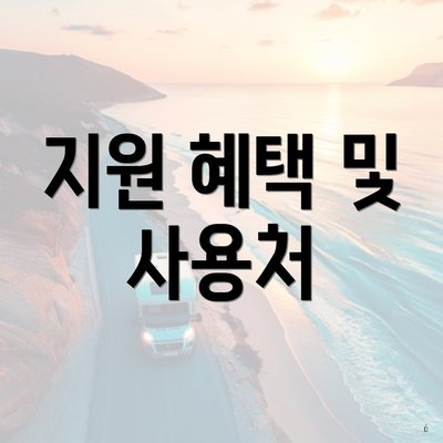 지원 혜택 및 사용처