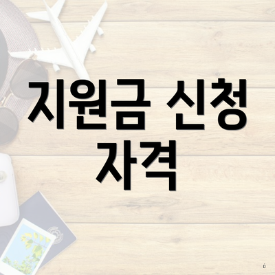 지원금 신청 자격