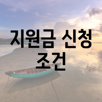 지원금 신청 조건