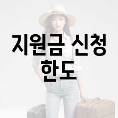 지원금 신청 한도