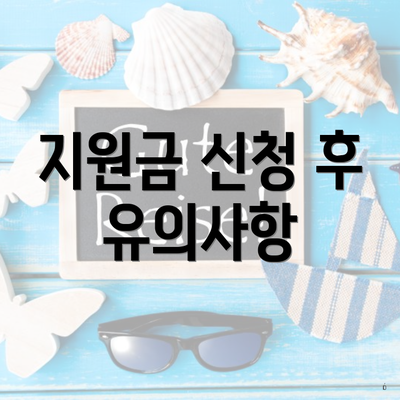 지원금 신청 후 유의사항