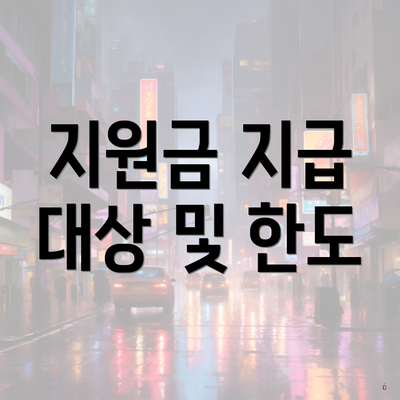 지원금 지급 대상 및 한도