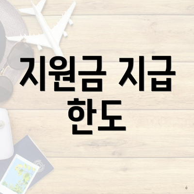 지원금 지급 한도