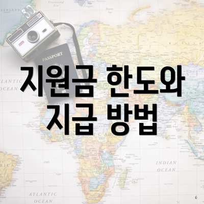 지원금 한도와 지급 방법