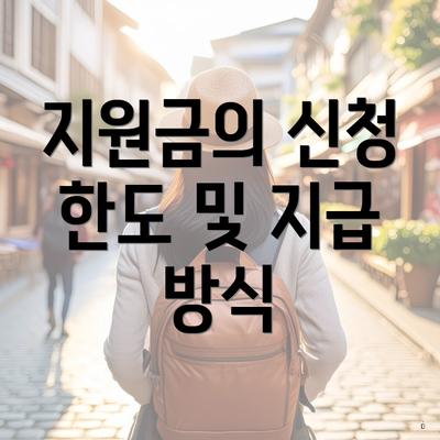 지원금의 신청 한도 및 지급 방식