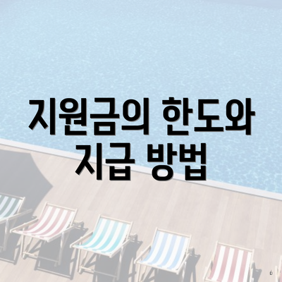 지원금의 한도와 지급 방법