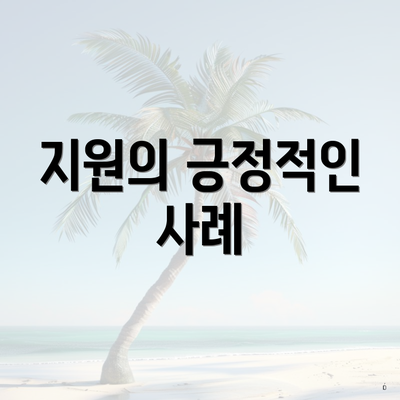 지원의 긍정적인 사례