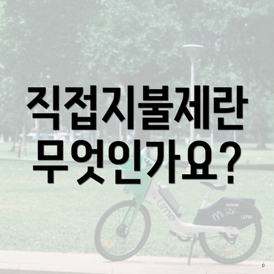 직접지불제란 무엇인가요?