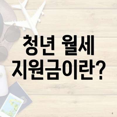 청년 월세 지원금이란?