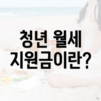 청년 월세 지원금이란?