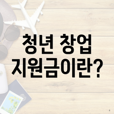 청년 창업 지원금이란?