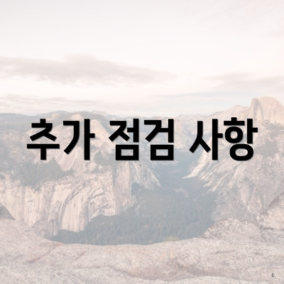 추가 점검 사항