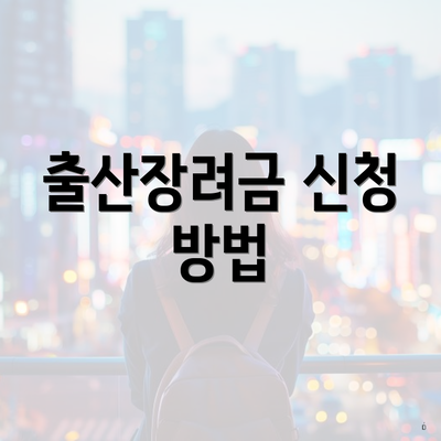 출산장려금 신청 방법