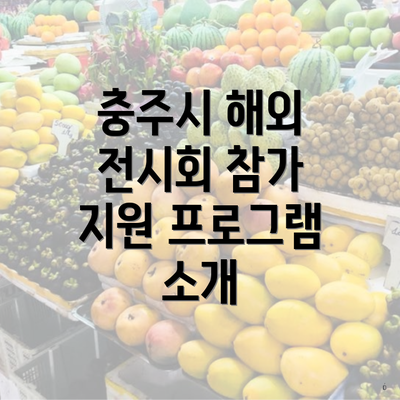 충주시 해외 전시회 참가 지원 프로그램 소개