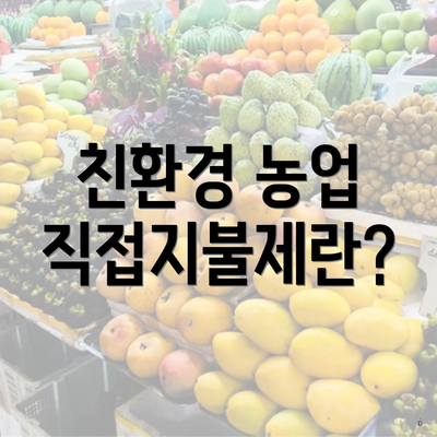 친환경 농업 직접지불제란?