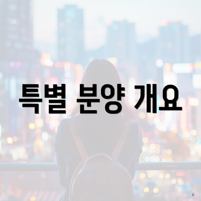 특별 분양 개요
