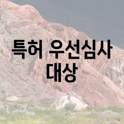특허 우선심사 대상