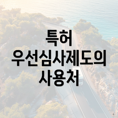 특허 우선심사제도의 사용처