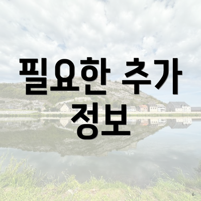 필요한 추가 정보