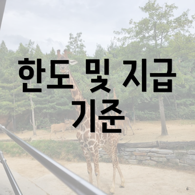 한도 및 지급 기준