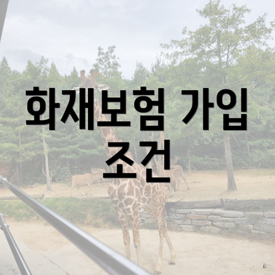 화재보험 가입 조건