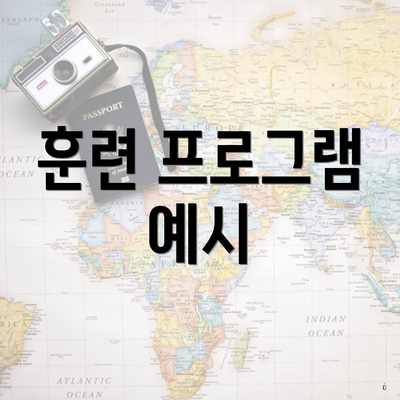훈련 프로그램 예시