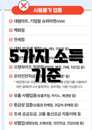 5가지 소득 기준