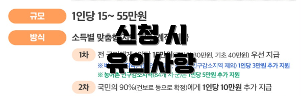 신청 시 유의사항