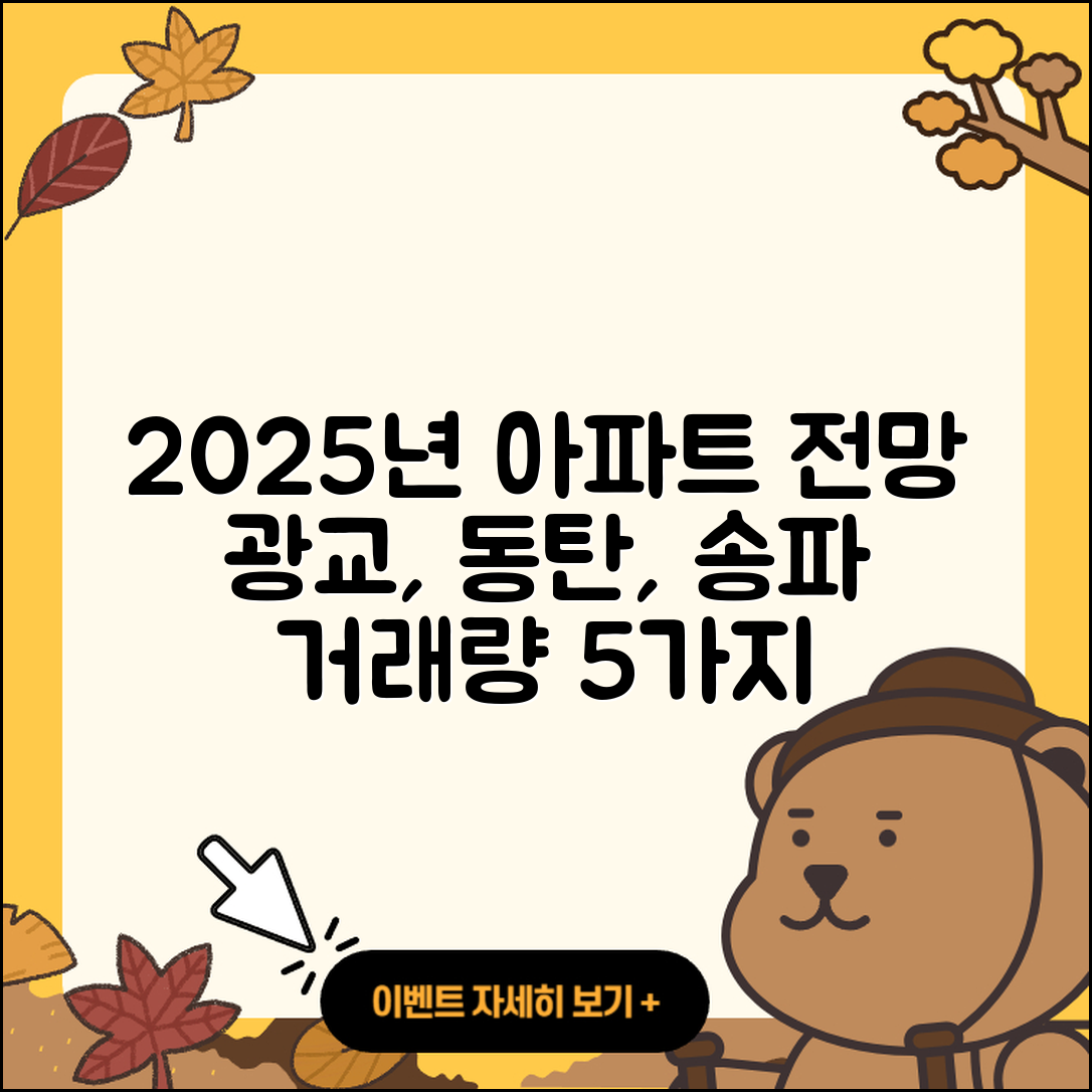광교, 동탄, 송파 아파트 거래량 2025년 5가지 전망