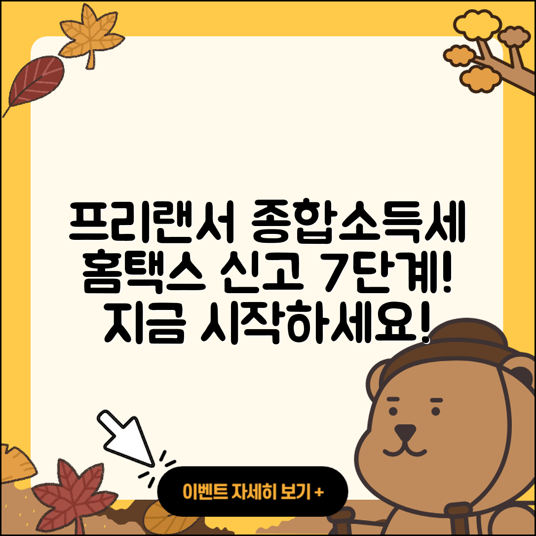 프리랜서 종합소득세 홈택스 신고 7단계