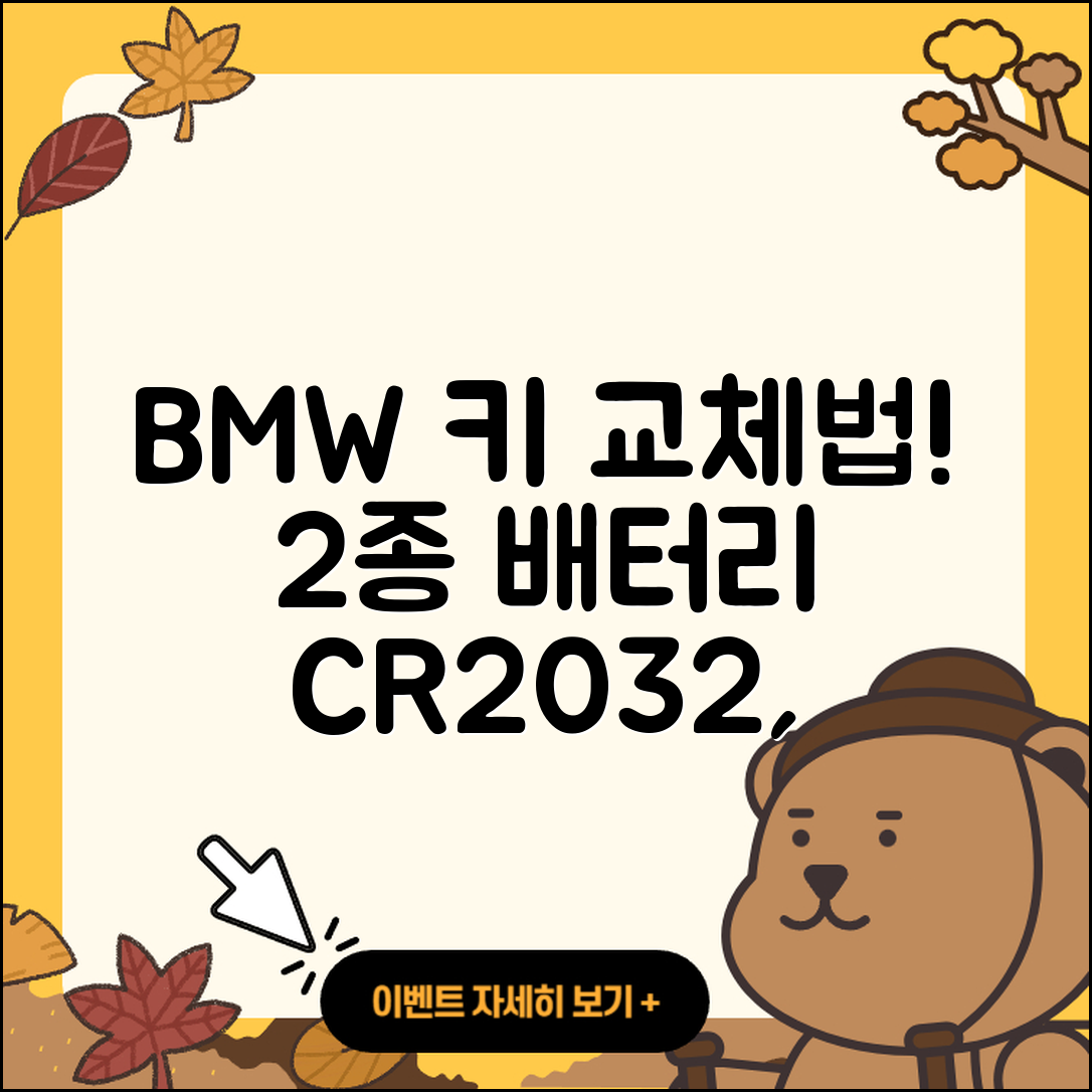 BMW 스마트키 배터리 교체법 2종 CR2032, CR2450