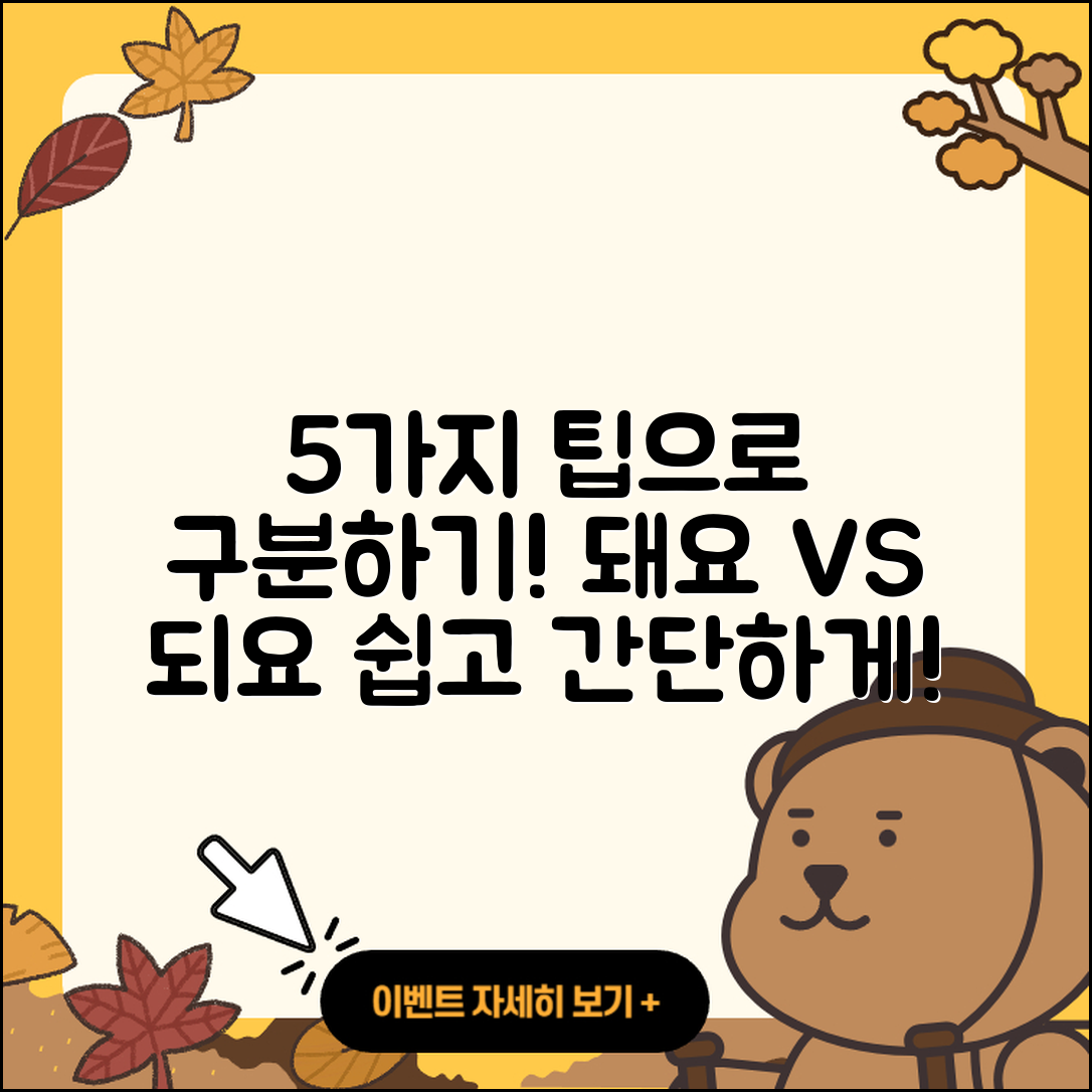 되요 돼요, 쉽게 구분하는 5가지 팁!