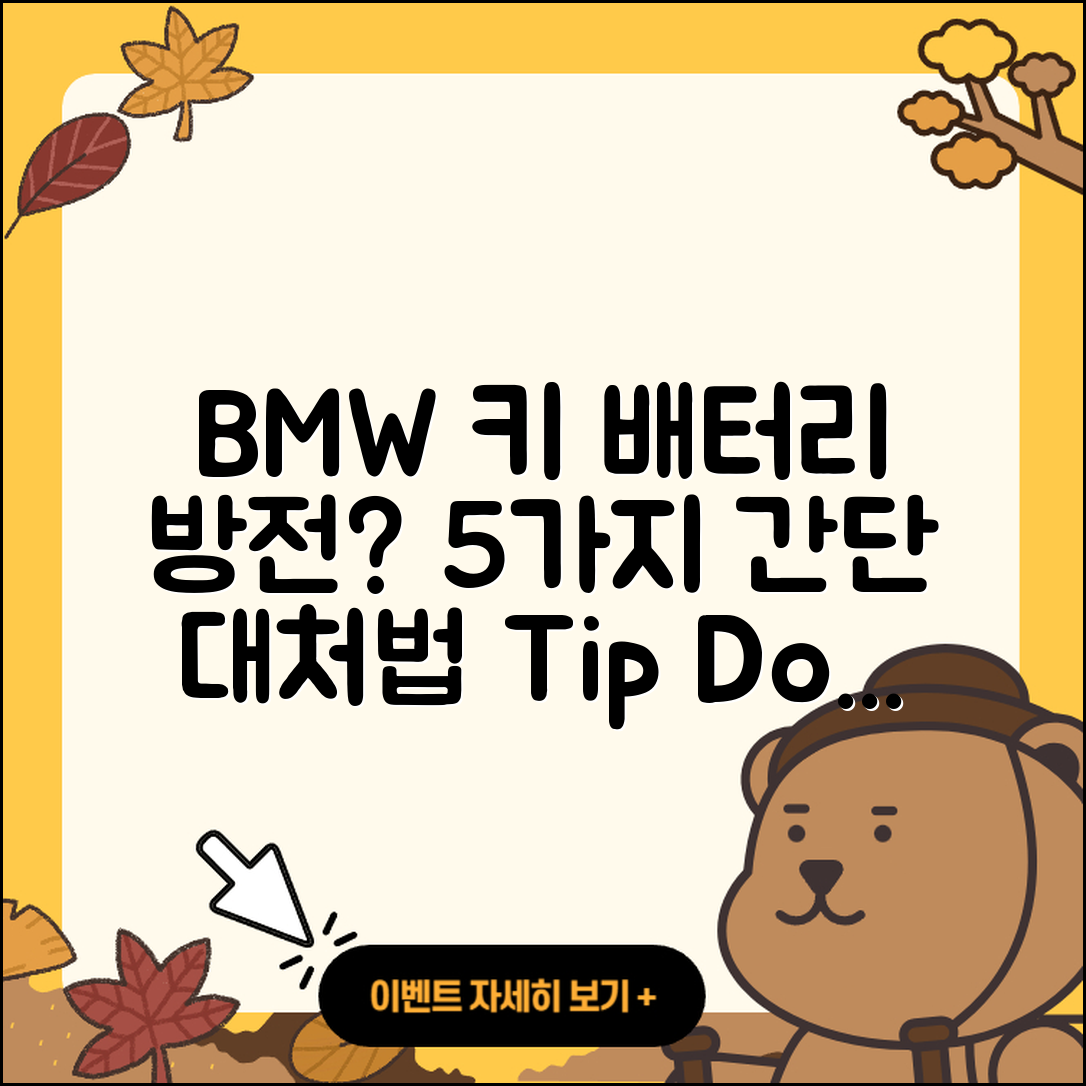 BMW 자동 키 배터리 방전 시 5가지 대처 방법