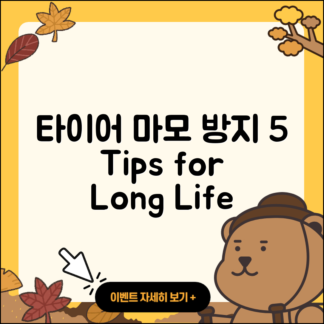 광폭 타이어 마모 방지 5가지 Tips